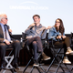 Schur (second from left), Amram, and Statsky on a 2017 Good Place panel with Ted Danson